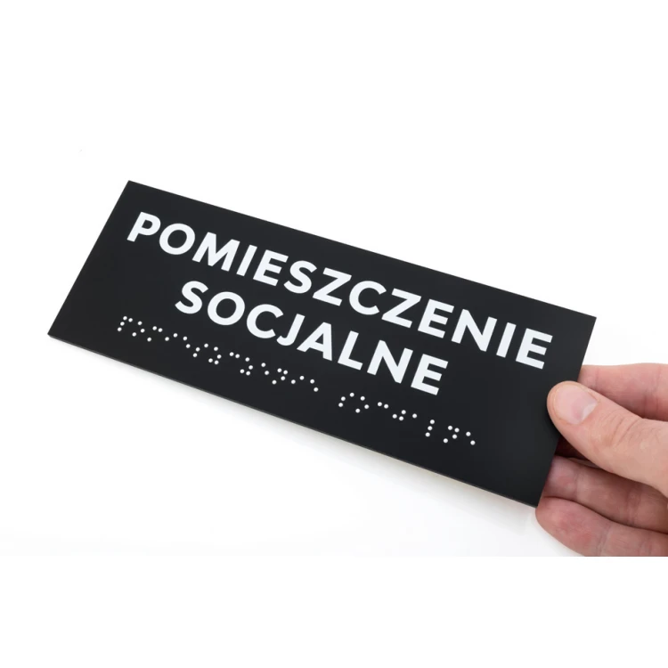 Braille Script Plaque - Matte Black Acrylic - Size 200x75mm - DARK - TAB423