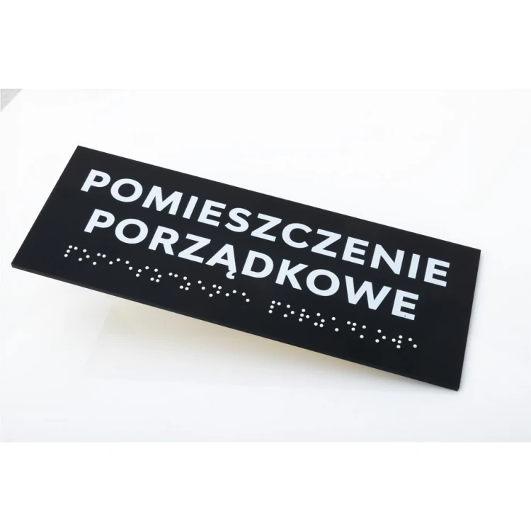 Braille Script Plaque - Matte Black Acrylic - Size 200x75mm - DARK - TAB423
