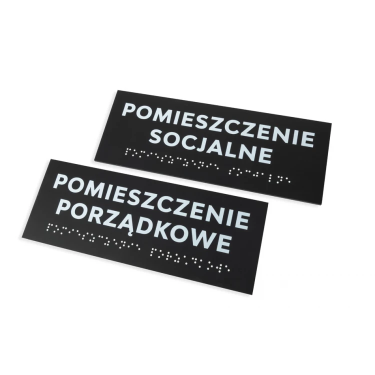 Braille Script Plaque - Matte Black Acrylic - Size 200x75mm - DARK - TAB423