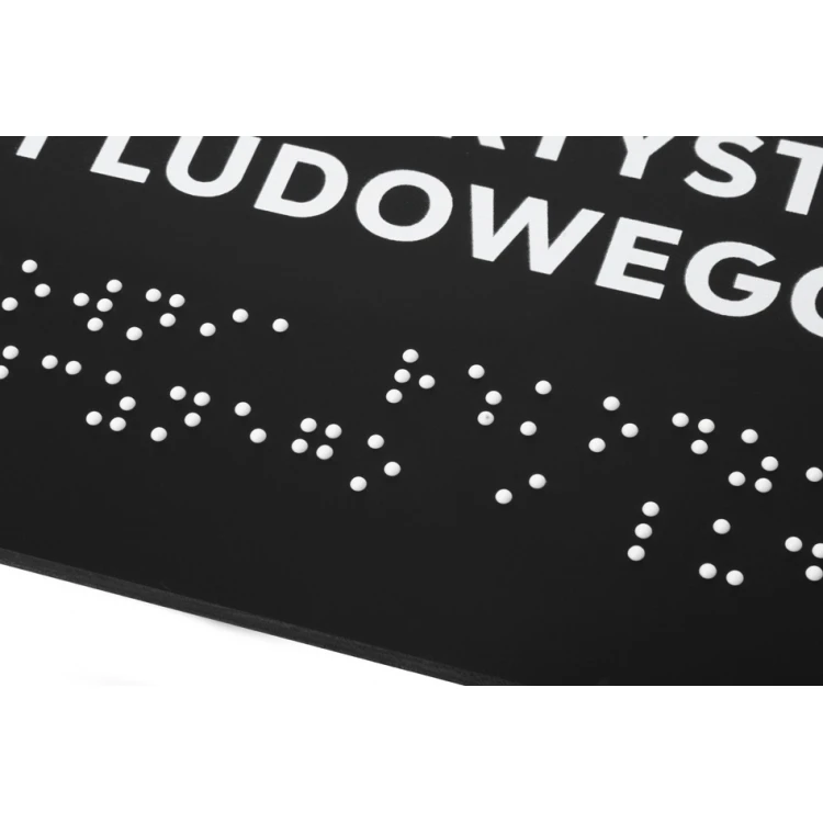 Braille Script Plaque - Matte Black Acrylic - Size 250x100mm - DARK - TAB424