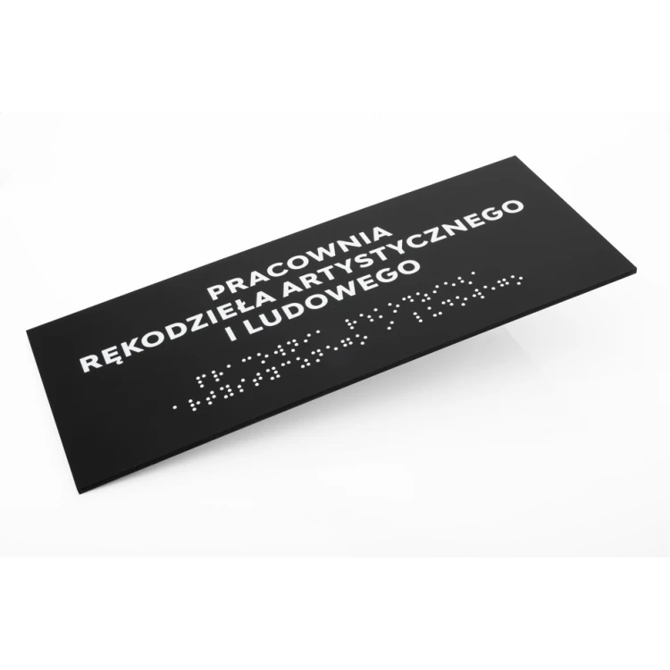 Braille Script Plaque - Matte Black Acrylic - Size 250x100mm - DARK - TAB424