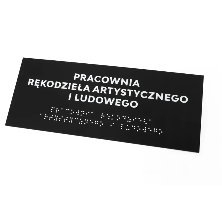 Braille Script Plaque - Matte Black Acrylic - Size 250x100mm - DARK - TAB424
