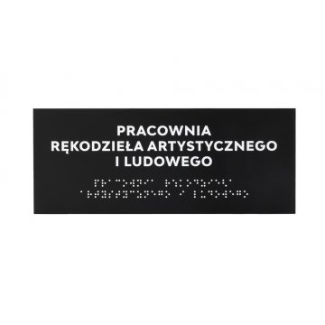 Braille Script Plaque - Matte Black Acrylic - Size 250x100mm - DARK - TAB424
