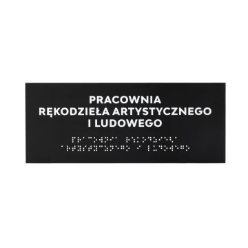 Braille Script Plaque - Matte Black Acrylic - Size 250x100mm - DARK - TAB424