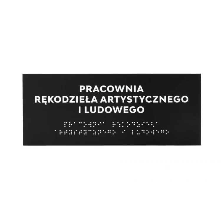 Braille Script Plaque - Matte Black Acrylic - Size 250x100mm - DARK - TAB424