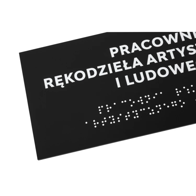 Braille Script Plaque - Matte Black Acrylic - Size 250x100mm - DARK - TAB424