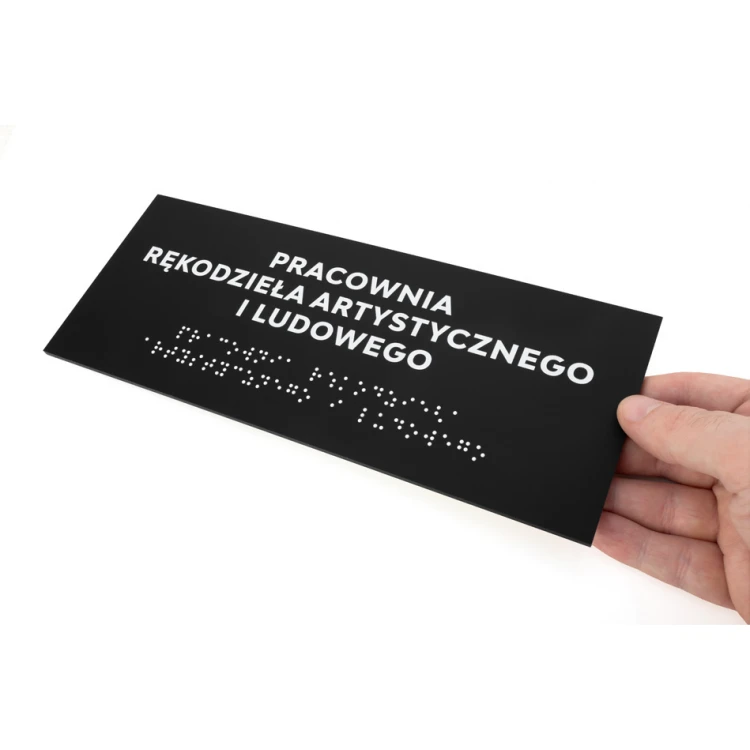 Braille Script Plaque - Matte Black Acrylic - Size 250x100mm - DARK - TAB424