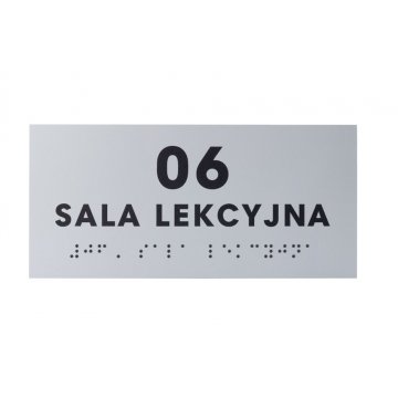 Braille Script Plaque - Silver Engraving Laminate 3mm - Size 160x75mm - TAB434