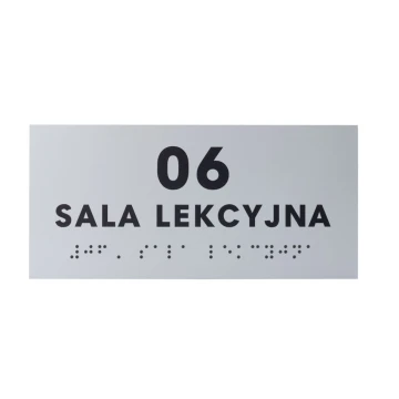 Braille Script Plaque - Silver Engraving Laminate 3mm - Size 160x75mm - TAB434