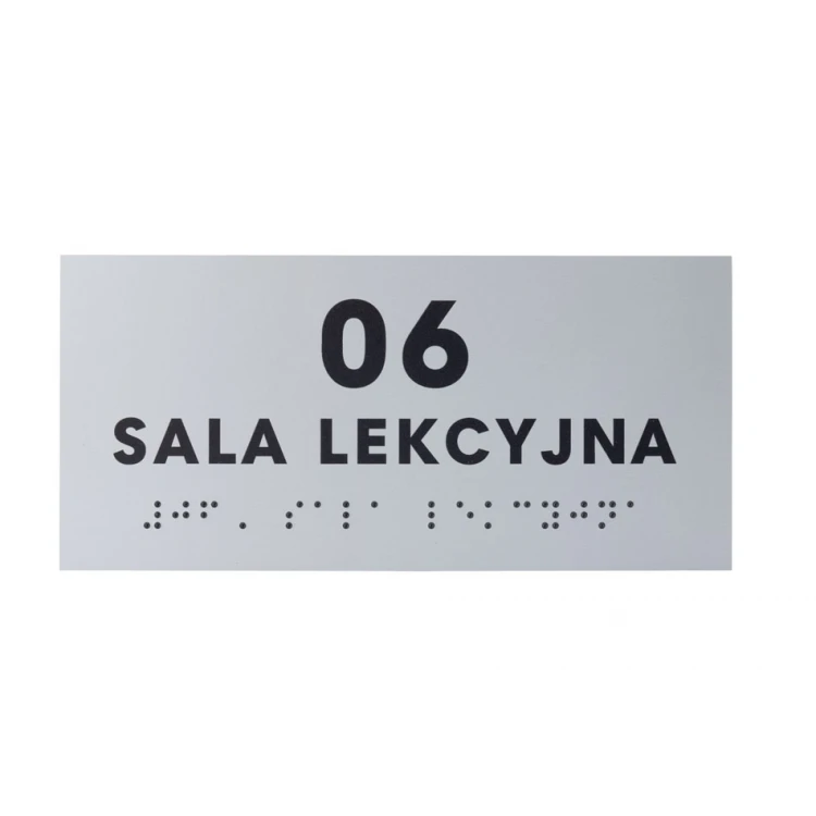 Braille Script Plaque - Silver Engraving Laminate 3mm - Size 160x75mm - TAB434