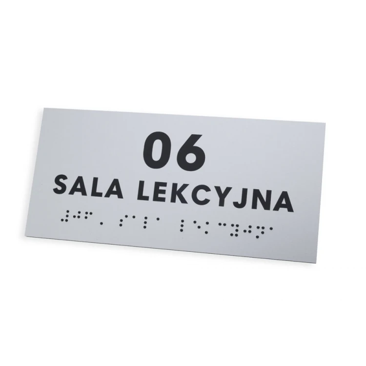 Braille Script Plaque - Silver Engraving Laminate 3mm - Size 160x75mm - TAB434
