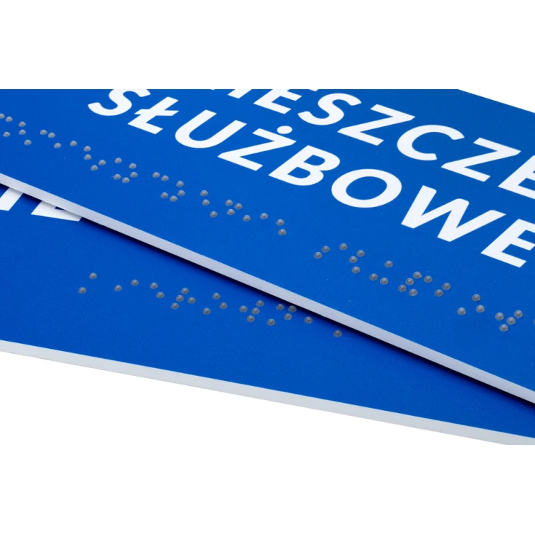 Braille Script Plaque - size 200x80mm - Hard PVC - DECO BLUE - TAB452