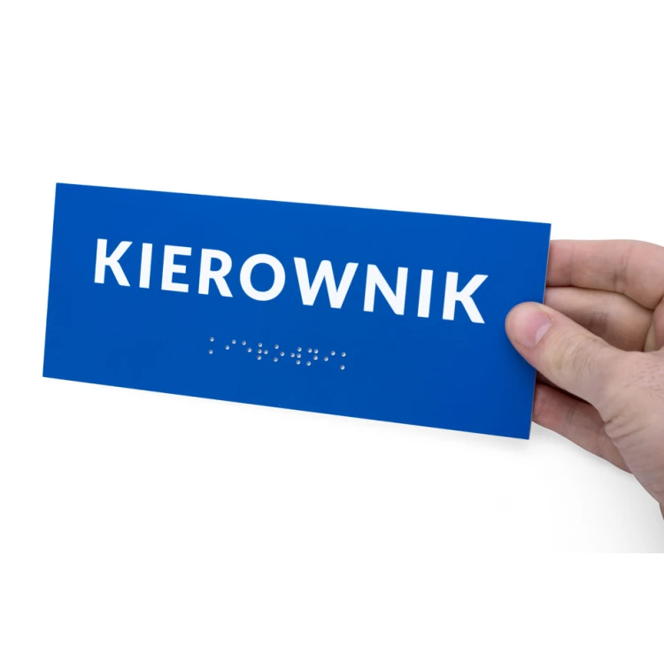 Braille Script Plaque - size 200x80mm - Hard PVC - DECO BLUE - TAB452