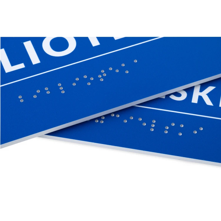 Braille Script Plaque - size 200x80mm - Hard PVC - DECO BLUE - TAB459
