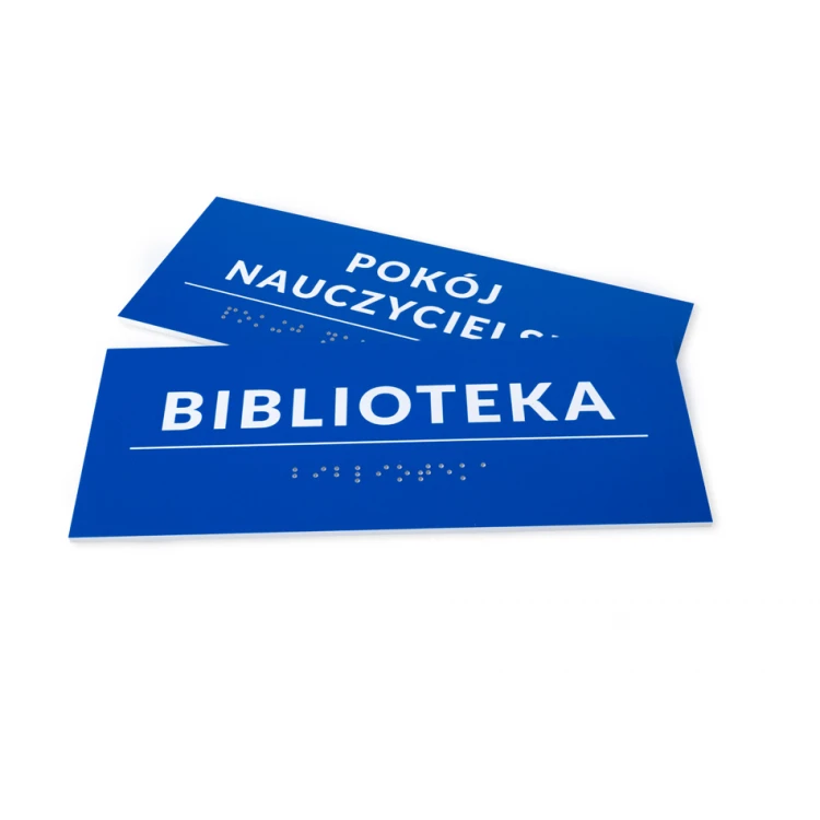 Braille Script Plaque - size 200x80mm - Hard PVC - DECO BLUE - TAB459