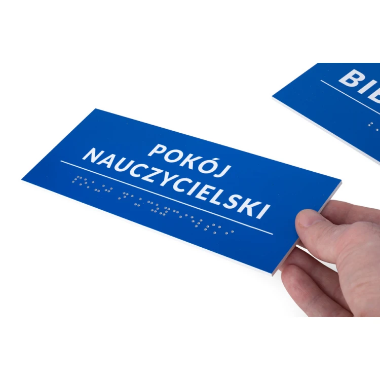 Braille Script Plaque - size 200x80mm - Hard PVC - DECO BLUE - TAB459
