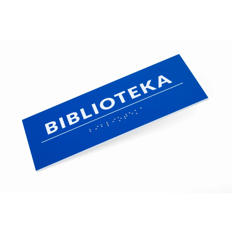 Braille Script Plaque - size 200x80mm - Hard PVC - DECO BLUE - TAB459