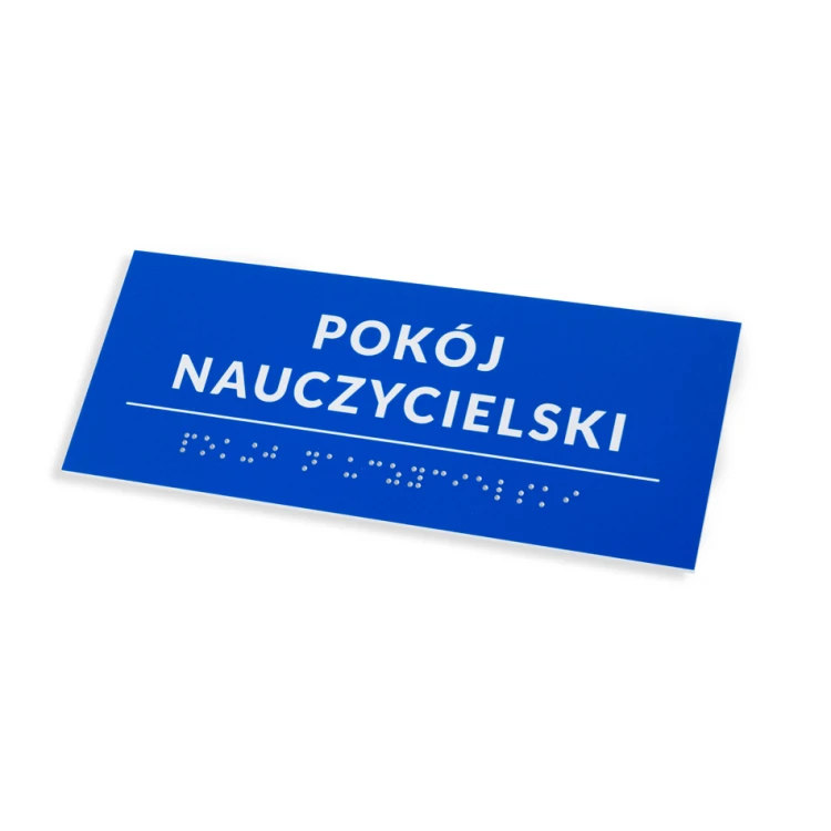 Braille Script Plaque - size 200x80mm - Hard PVC - DECO BLUE - TAB459