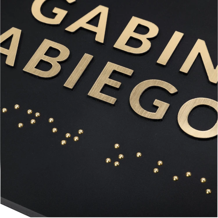 Braille Script Plaque - Matte Black Acrylic and Engraving Laminate - Size 160x93mm - TAB491
