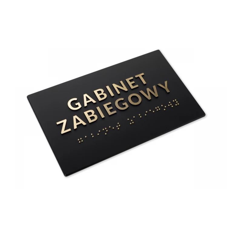 Braille Script Plaque - Matte Black Acrylic and Engraving Laminate - Size 160x93mm - TAB491