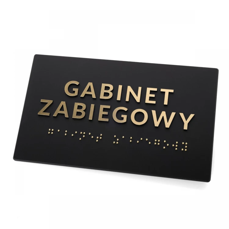 Braille Script Plaque - Matte Black Acrylic and Engraving Laminate - Size 160x93mm - TAB491