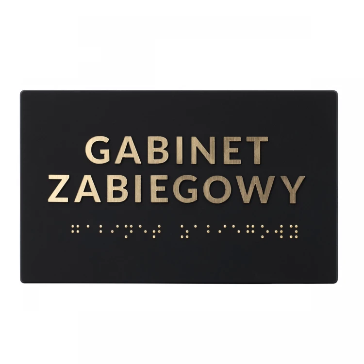 Braille Script Plaque - Matte Black Acrylic and Engraving Laminate - Size 160x93mm - TAB491