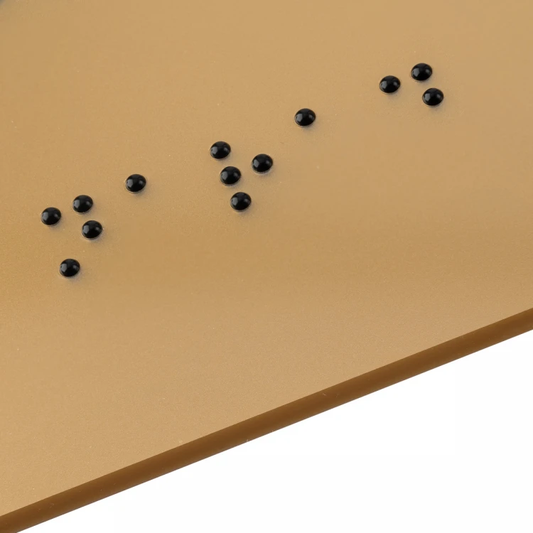 Braille Script Plaque - Gold Acrylic - Size 200x100mm - TAB493