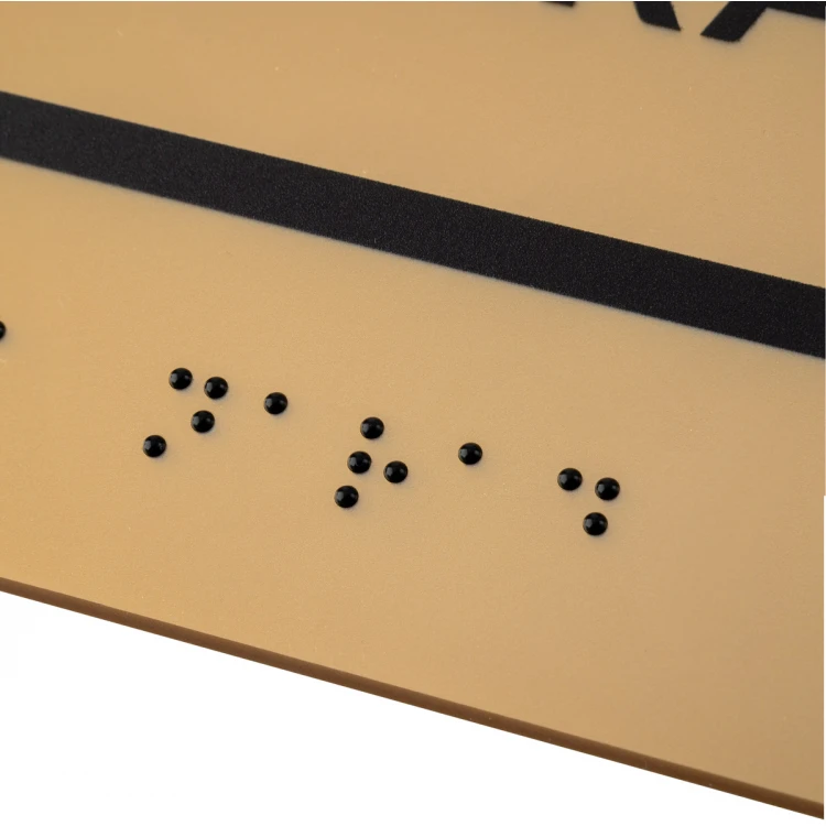 Braille Script Plaque - Gold Acrylic - Size 200x100mm - TAB494