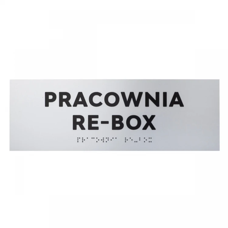 Plaque with Raised Letters and Braille Script - Silver Laminate - Size 295x100mm - TAB498