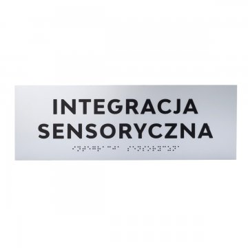 Plaque with raised letters and Braille script - silver laminate - size 295x100mm - TAB499