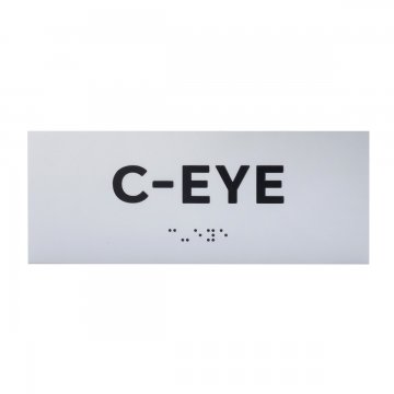 Plaque with raised letters and Braille script - silver laminate - size 180x70mm - TAB497