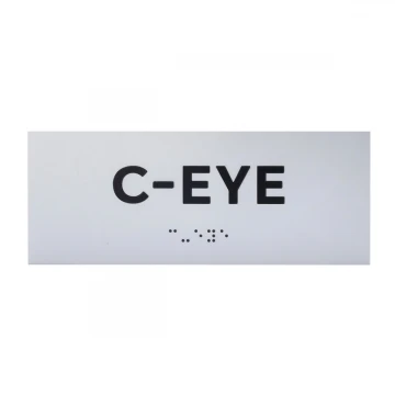 Plaque with raised letters and Braille script - silver laminate - size 180x70mm - TAB497