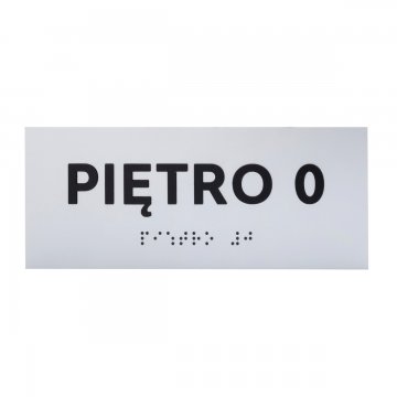 Plaque with raised letters and Braille script - silver laminate - size 180x70mm - TAB496