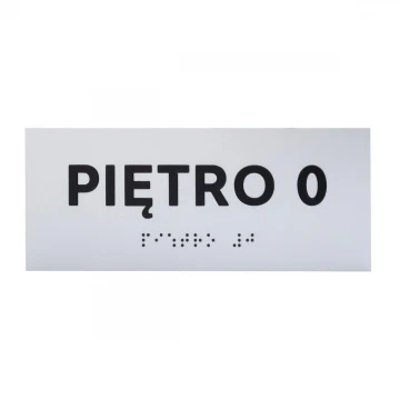 Plaque with raised letters and Braille script - silver laminate - size 180x70mm - TAB496