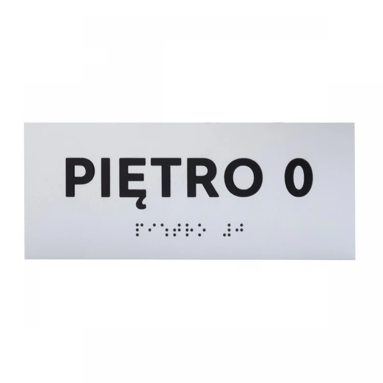 Plaque with raised letters and Braille script - silver laminate - size 180x70mm - TAB496