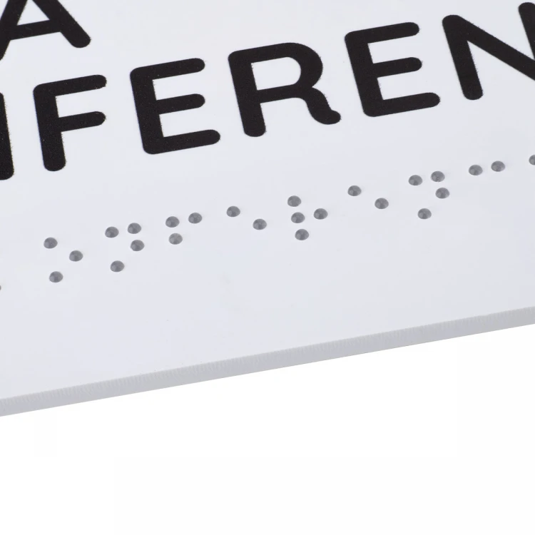 Braille Script Plaque - size 260x80mm - Hard PVC - SUNNY - TAB509