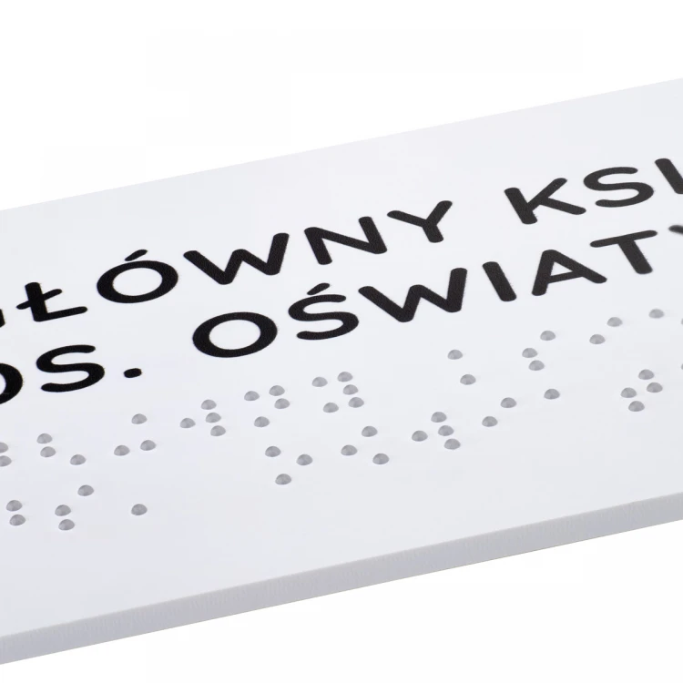 Braille Script Plaque - size 260x80mm - Hard PVC - SUNNY - TAB510