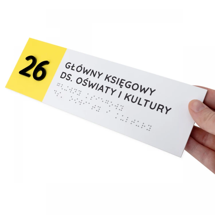 Braille Script Plaque - size 260x80mm - Hard PVC - SUNNY - TAB510