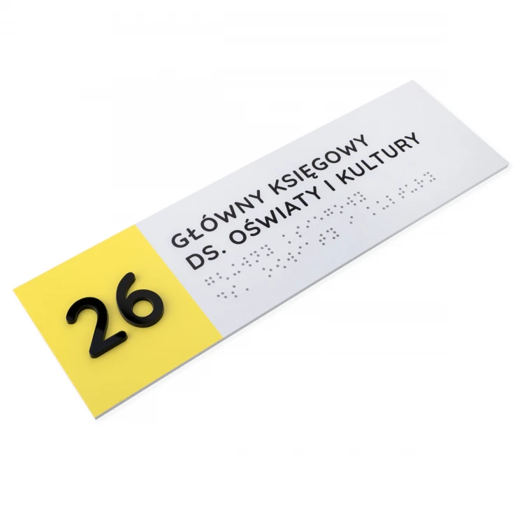 Braille Script Plaque - size 260x80mm - Hard PVC - SUNNY - TAB510