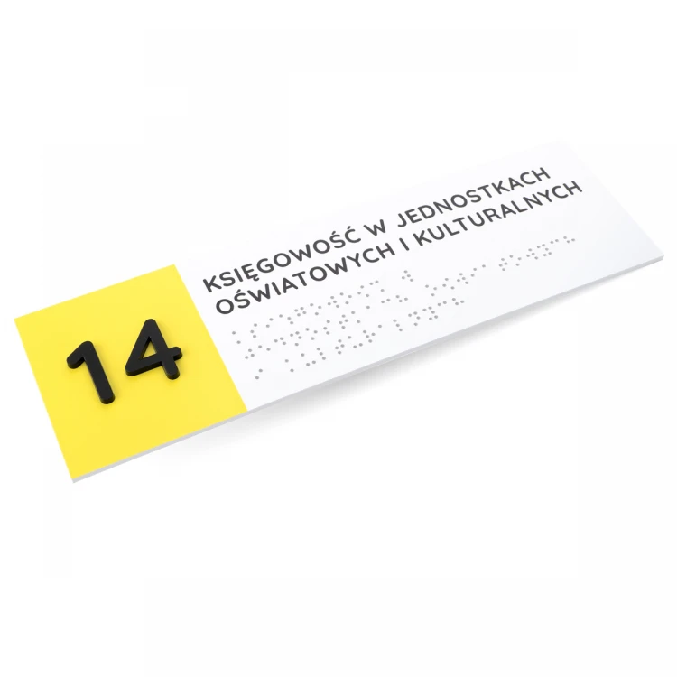 Braille Script Plaque - size 260x80mm - Hard PVC - SUNNY - TAB511