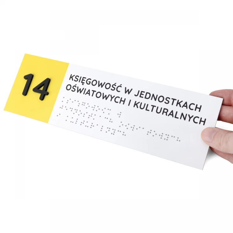 Braille Script Plaque - size 260x80mm - Hard PVC - SUNNY - TAB511