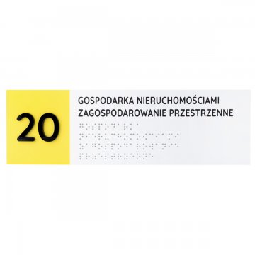 Braille Script Plaque - size 260x80mm - Hard PVC - SUNNY - TAB512