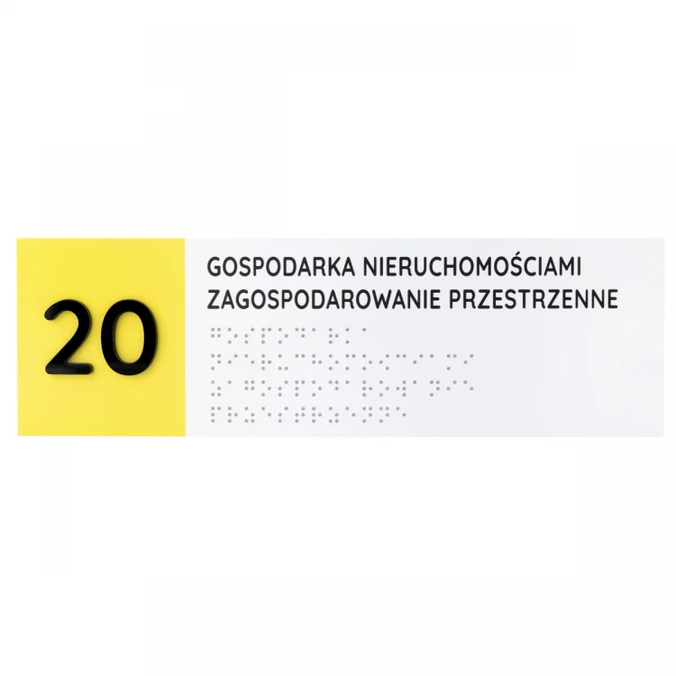 Braille Script Plaque - size 260x80mm - Hard PVC - SUNNY - TAB512