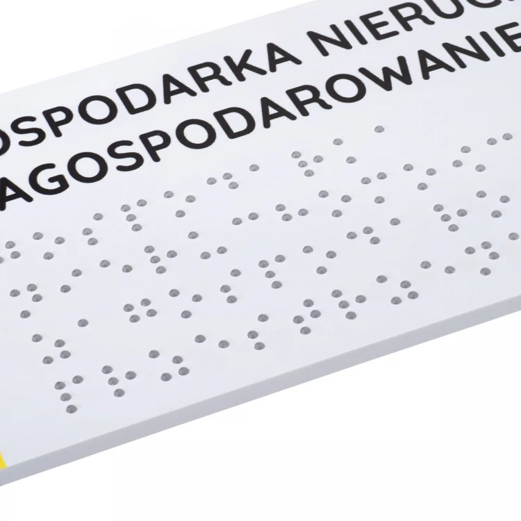 Braille Script Plaque - size 260x80mm - Hard PVC - SUNNY - TAB512
