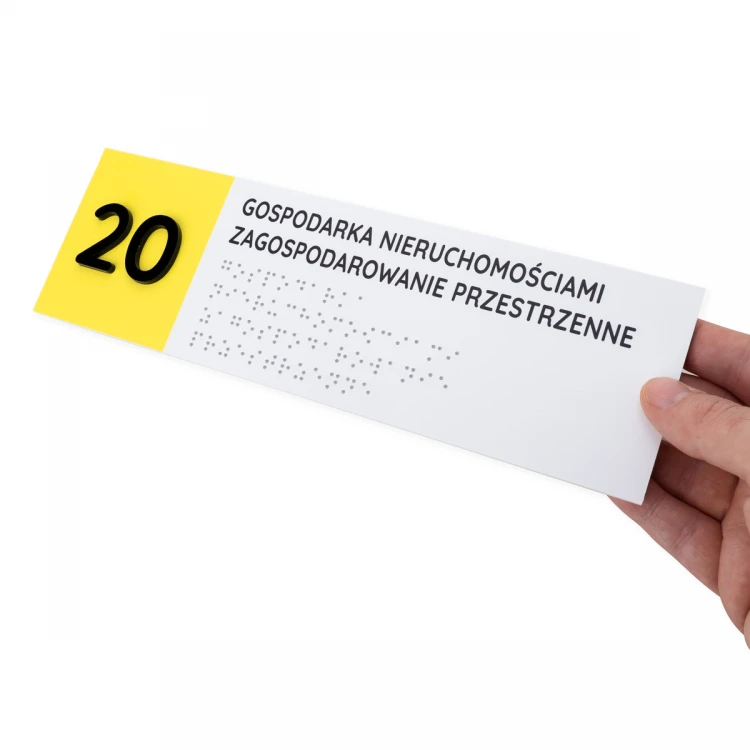 Braille Script Plaque - size 260x80mm - Hard PVC - SUNNY - TAB512
