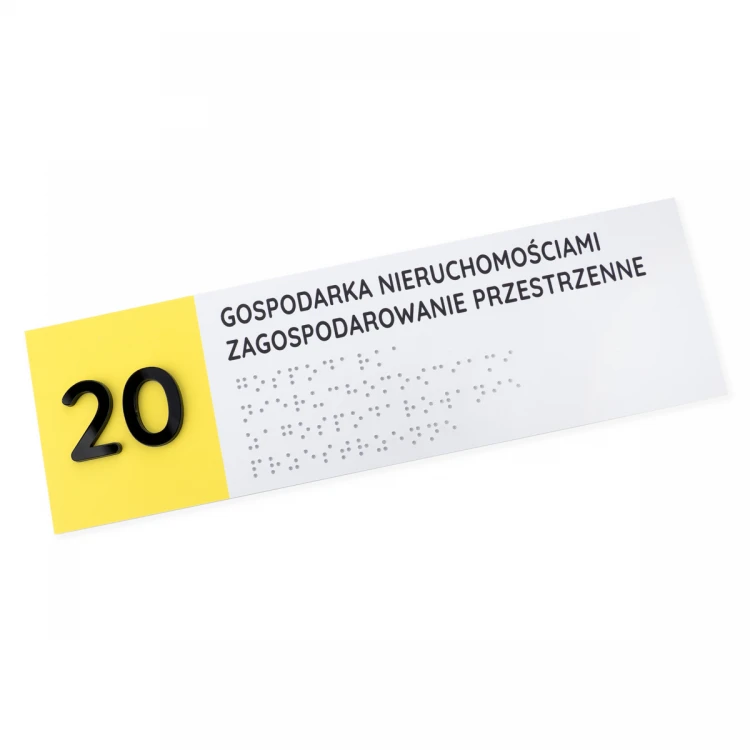 Braille Script Plaque - size 260x80mm - Hard PVC - SUNNY - TAB512