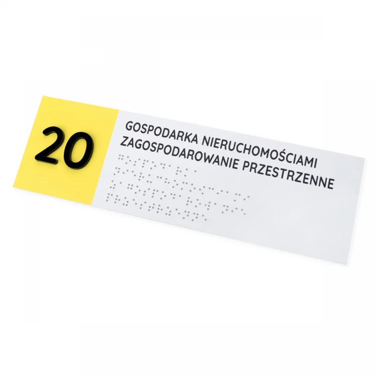 Braille Script Plaque - size 260x80mm - Hard PVC - SUNNY - TAB512