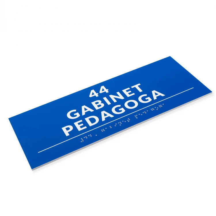 Braille Script Plaque - size 250x100mm - Hard PVC - DECO BLUE - TAB525