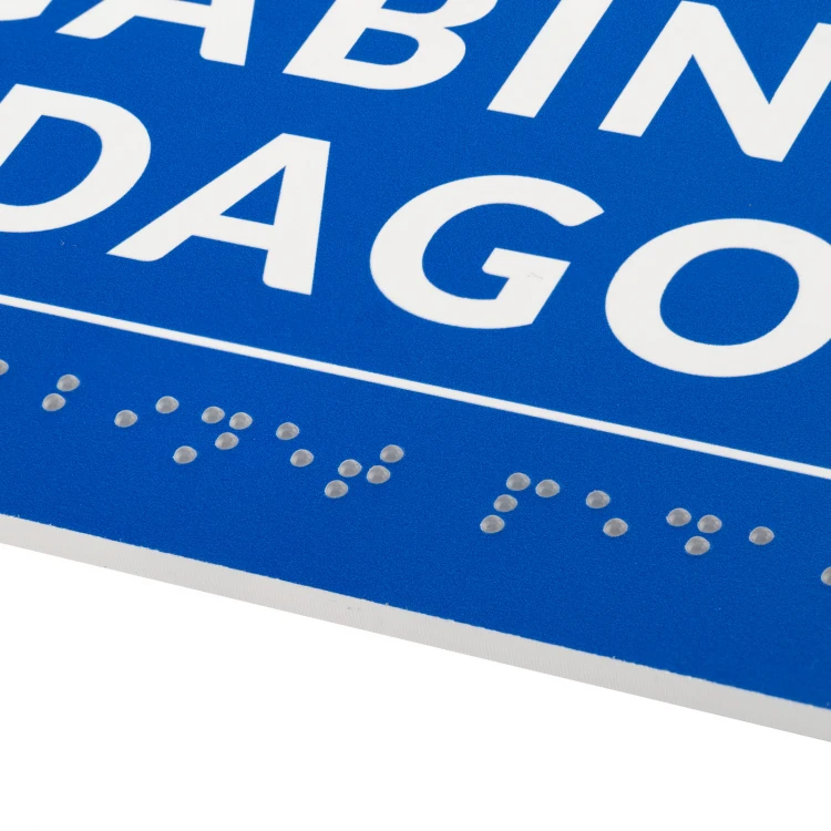 Braille Script Plaque - size 250x100mm - Hard PVC - DECO BLUE - TAB525