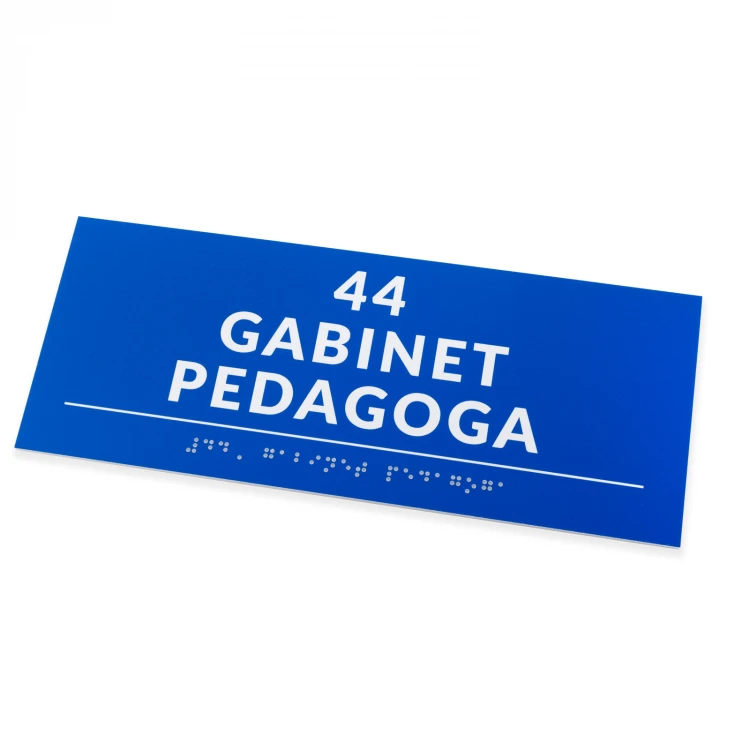 Braille Script Plaque - size 250x100mm - Hard PVC - DECO BLUE - TAB525